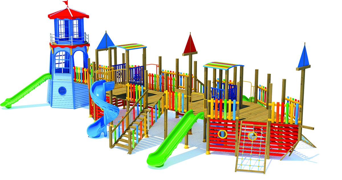 AHŞ 116 Ahşap Çocuk Oyun Parkı