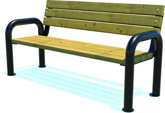Metal Kollu Ahşap Park Bankı B100