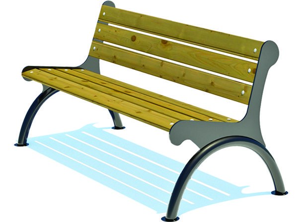 Kavisli Ayaklı Ahşap Park Bankı B102