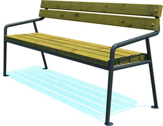 Kavisli Kollu Ahşap Park Bankı B108