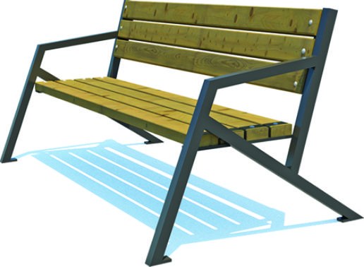 Geometrik Tasarımlı Ahşap Park Bankı B110
