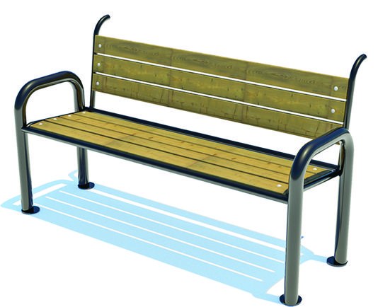 Kavisli Metal Detaylı Ahşap Park Bankı B114