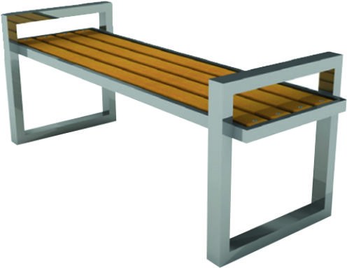 Minimalist Çerçeveli Ahşap Park Bankı B116