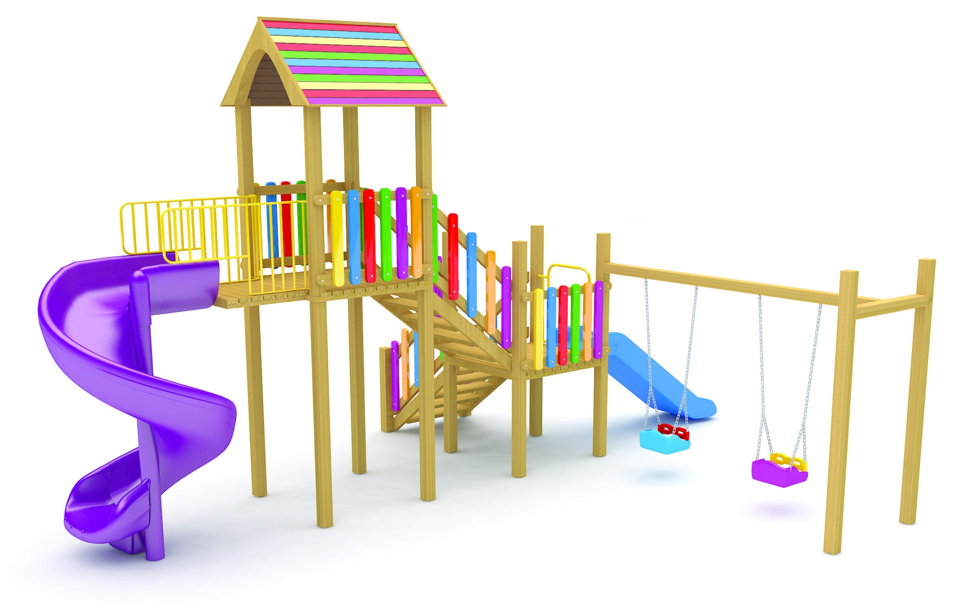 AHŞ 107 Ahşap Çocuk Oyun Parkı